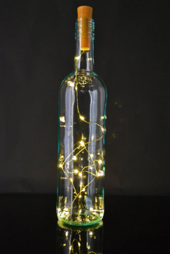 Copper Wire Bottle Cork Fairy LED String Lights - Battery Operated | Warm White