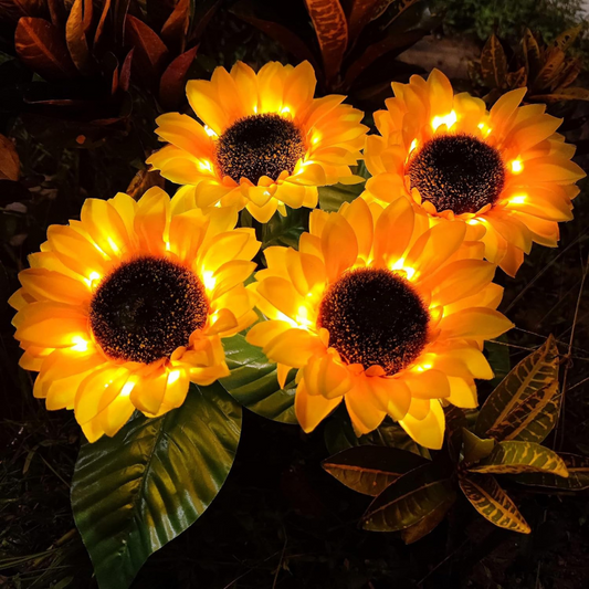 Outdoor LED Solar Flower Light Warm White | Pack of 4