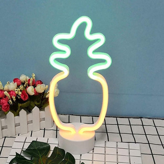 Pineapple Neon Sign Table Lamp | Battery & USB Operated