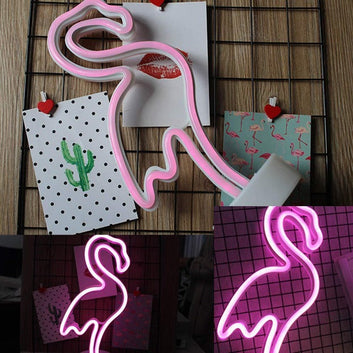 Flamingo Neon Sign Table Lamp | Battery & USB Operated