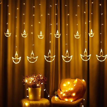 Diya Curtain Lights | Warm White LED