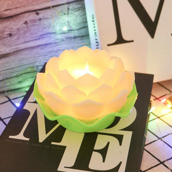 LED Moving Wick Lotus Flower Candle