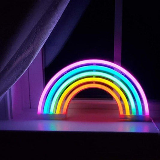 Rainbow Neon Sign Light | Battery & USB Operated