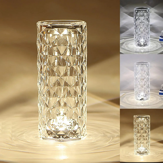 Rose Crystal Reflection Portable LED Table Lamp