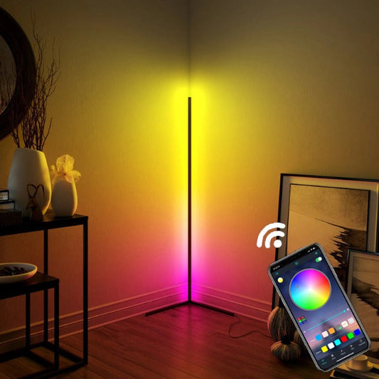 Smart RGB Corner Floor Lamp | Remote Control Color Changing