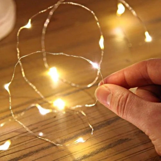 Copper Wire Fairy LED String Lights - 3AA Battery Operated