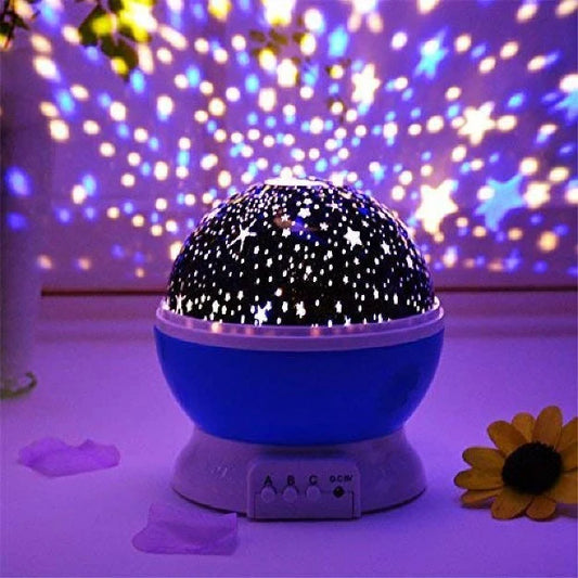 Rotating LED Star Moon Night Lamp Multi-color